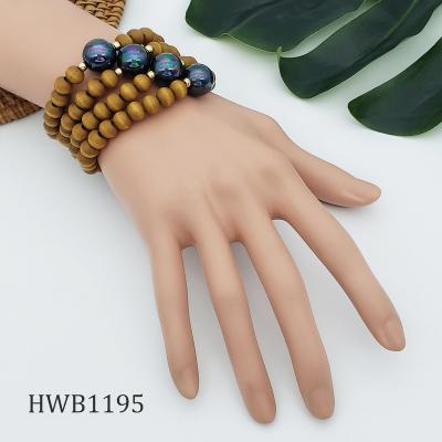 China Casual/Sporty Hawaiian Bangle Women Wooden Bead Bracelet Bangle Jewelry for sale