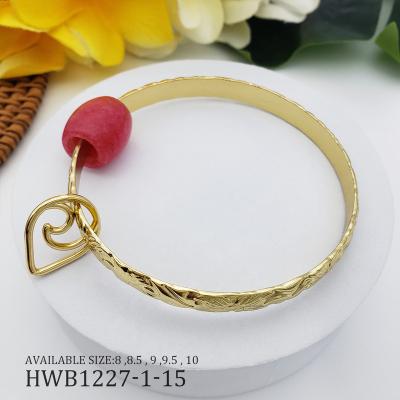 China Hawaiian Bangle Casual/Sporty Hawaiian Bangles Silver Plating Jade Charm Tear Drop Wave Ladies Bangle Bracelet Accessories for sale