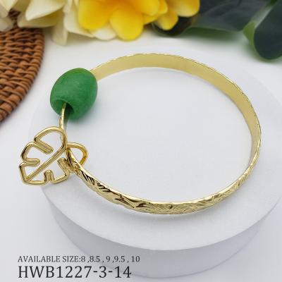 China Tropical Casual/Sporty Monstera Hawaiian Hawaiian Leaf Charm Jade Bangle Bracelets Jewelry Bangle Accessories for sale