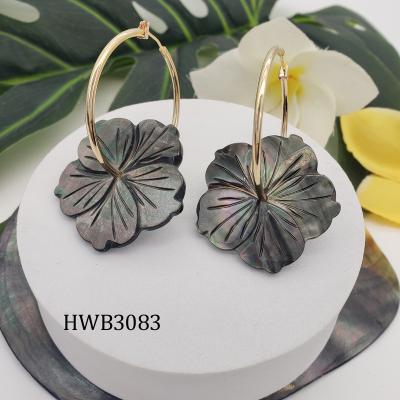 China Fashionable Gold Plated Big Circle Seashell Island Earrings Turtle Flower Pearl Earrings Hawaiian Casual Summer/Sporty Big Earrings Wholesale for sale