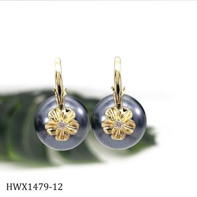 China Wholesale Casual/Sporty Hawaiian Jewelry Gold Jewelry Earrings 18k Gold Plated Small Colorful Pearl Earrings for sale