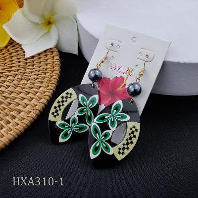 China Casual/sporty ready to ship Hawaiian earrings flower large acrlic flower summer unique earrings in cheap price for sale