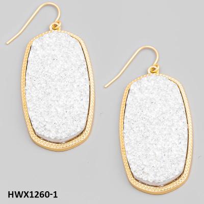 China Fashion casual/sporty gold druzy earrings for women bluk earrings for sale