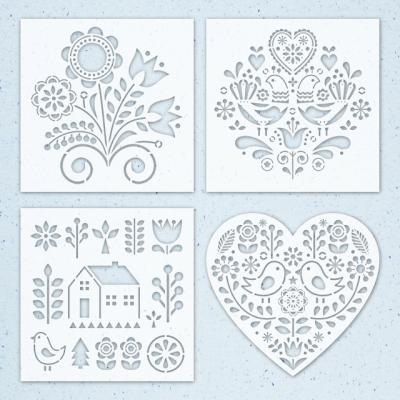 China Non-Toxic Large Scandi Pet Stencil Nordic Stencil Designs Wall Stencil for sale