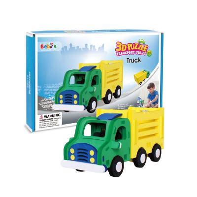 China Educational Colorful Eva Truck 3D Puzzle Educational Kids Game DIY Toys for sale