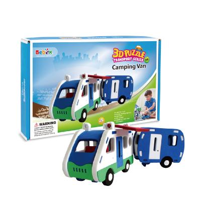 China High quality kids educational game toy 3d puzzle camping camping van for sale