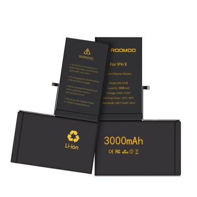 China Mobile Phone Factory Supply 3.82v 3000mAh Li-polymer Phone Battery For iPhone X Replacement Battery for sale