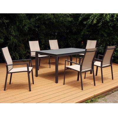 China Modern Aluminum Outdoor Dining Garden Furniture Alum Set Dining Set for sale