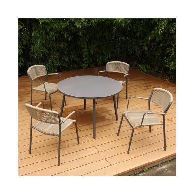 China Modern Outdoor Rope Furniture Dining Garden Rope Chair Set Rope Garden Furniture for sale