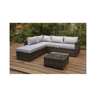 China KD modern rattan wicker garden sofa set outdoor furniture rattan sofa garden patio rattan cane sofa furniture for sale