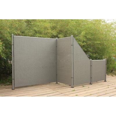 China Traditional Outdoor Rattan Furniture Screening Tube PE Rattan Aluminum Flat Beach Combo Wicker Garden Screen Fence for sale