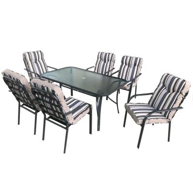 China Modern Outdoor Dining Padded Chair 6seater Outdoor Table Garden Furniture Patio Furniture for sale