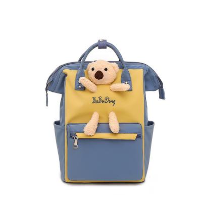 China With Handle 2021 Popular Leisure Cartoon Bear Doll Diaper Bag Mom School Backpack Portable With Portable Handle for sale