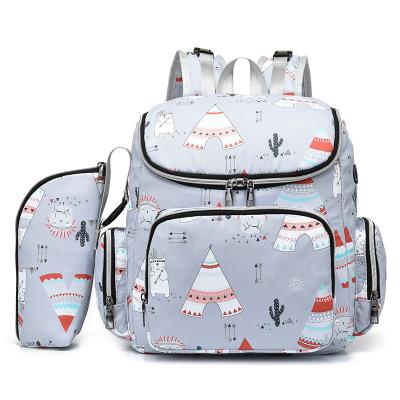 China With USB Free Sample Large Capacity Waterproof Mummy Backpack For Mothers Baby Diaper Bag for sale