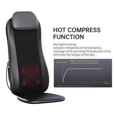 China Body Pain Relief Home Car Seat Portable Electric Back Massager Mat Heat Shiatsu Massage Back for sale