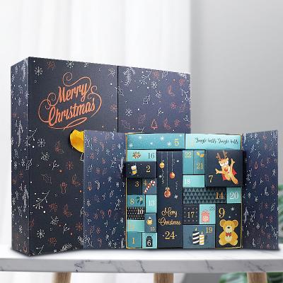 China Custom Luxury Cardboard Wholesale Recyclable Advent Calendar Christmas Box 24 Days Mystery Boxes for sale