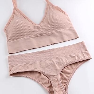 China Best Selling Wireless Bra Antibacterial And Quality Nylon Spandex Seamless Lace Briefs Set Suit For Women for sale