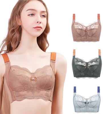 China New Mosaic QUICK DRY color large size bras wire free adjustable shoulder strap thin cup full plus size women's underwear for sale