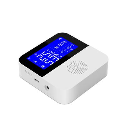 China Indoor Hygrometer Smartlife APP Alexa Google Home Mini Thermometer Brightness Sensor Tuya WiFi Temperature Humidity Detector for sale