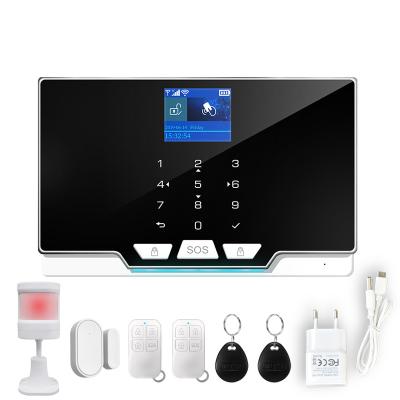 China 11 languages to switch 433MHz RFID TFT Touch Keyboard Wireless & Wired WiFi GSM Home Burglar Alarm System for sale