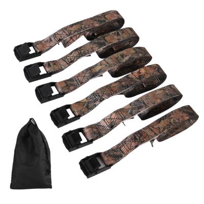 China High Quality Polyester CE GS Whip Strap 6PCs Camouflage OEM Cam Buckle Link Down Strap for sale