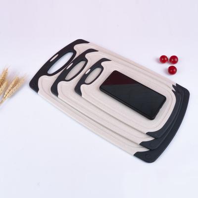 China Stocked Multiple Sizes 3 Pieces Kitchen Chopper Set Eco Friendly Plastic Fiber Cutting Board for sale