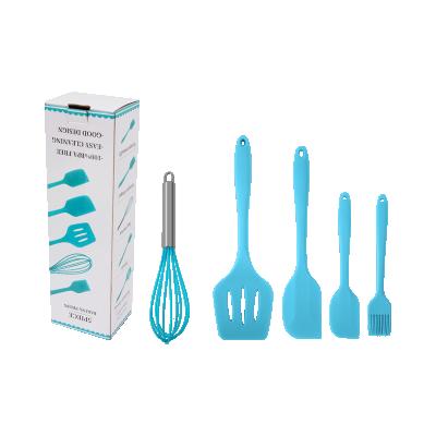 China Favorable Price 5 Pcs Kitchen Utensils Set Kitchen Cooking Spatula Food Silicone Cooking Utensils for sale