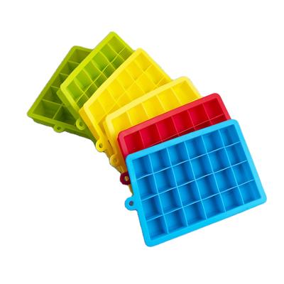 China Stocked Homemade Mold of Mini Square Silicone Ice Cube Tray Mold Maker Ice Cream for sale