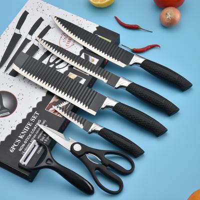 China Stocked Household 6pcs Stainless Steel Design Kitchen Tools Kitchen Knife Set for sale