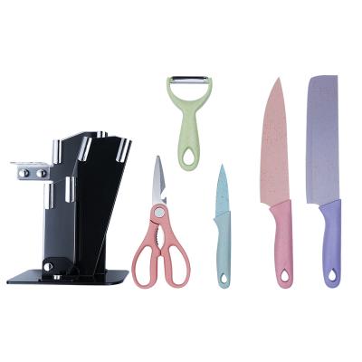 China Stocked 6 Pcs High Quality Kitchen Knife Set Non Stick Kitchen Knife Set With Gift Box for sale