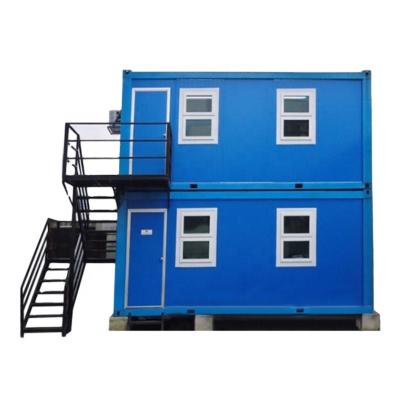 China 2020 Recyclable Components 4 Bedroom Dormitory 20ft House Prefab 2 Story Office Container Prefab House For Sale Modern Worker's Camp for sale