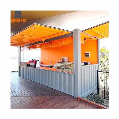 China Modern Factory Cafe 20ft Container Restaurant Manufactured Cafe with Kitchen Cafe Kiosk Prefab Food Container Cafe for sale