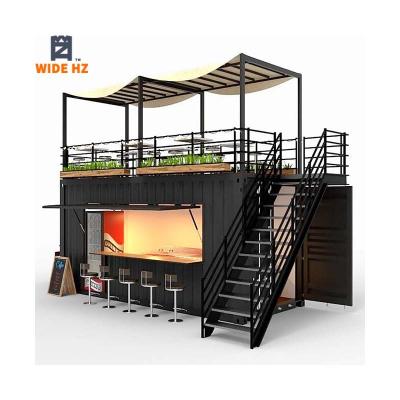 China 20ft Double Storey Modern Portable Mobile Prefab Coffee Shop Container Kitchen Restaurant Auto Kiosk With Terrace for sale