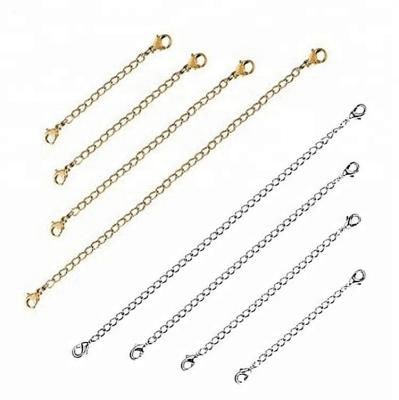 China Xus Handmade Jewelry Accessories Fashionable Loop And Tail Stainless Steel Lobster Necklace Supplement Chain for sale