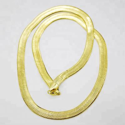 China Xus Snake Bone Chain New Alloy Hiphop Trendy Creative Smooth Jewelry Gold Thick Thick Heavy Necklace for sale