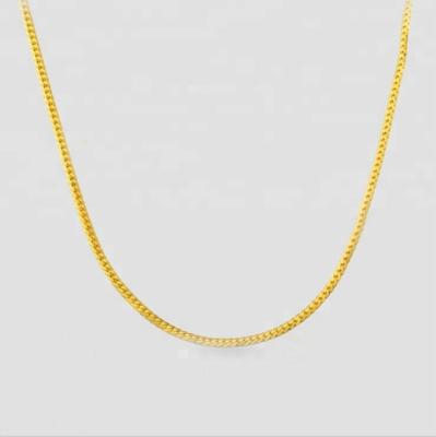 China Xus Trendy 3mm Flat Soft Shiny Gold Necklace Designs 10-15 Grams for sale