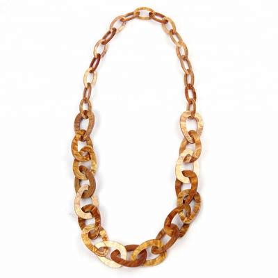 China Xus Fashion Acetate Tortoise Pearl Trendy Shell Long Chain Acrylic Necklace for sale