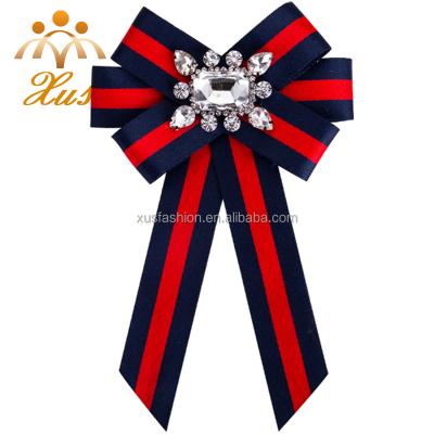 China Newest Polyester Custom Handmade Women Solid Color Ribbon Bowknot Brooches bh100473 for sale