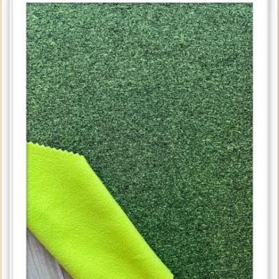 China Waterproof 100% Polyester 150D melange single fabric laminated fleece two layers softshell for sale