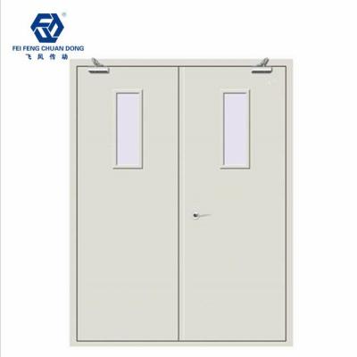 China Swing Double Swing Steel Fire Door With Glass Window for sale