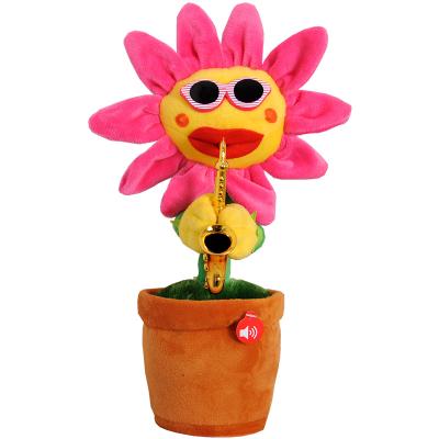 China Eco - Friendly Singing And Dancing Sunflower Electric Plush Toys Will Shine Sunflower Toy for sale