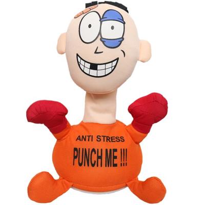 China Funny and Anti-stress creative punch me beat villainanti strss electric plush toy screaming doll stuffed toys for sale