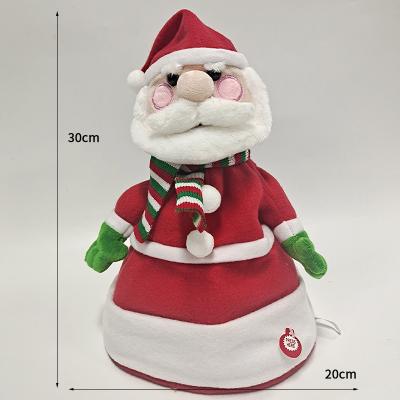 China New Christmas Hat Electric Plush Toy Santa Elk Snowman Sing Twist Toys Halloween Funny Toy Props for sale