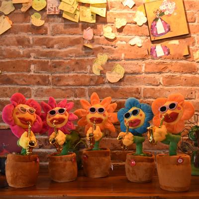 China Wholesale Musical Sunflower Plush Toys Stuffed Toy Electric Dancing Funny Electric Dancing Stuffed Toy for sale