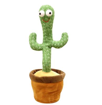 China New factory popular design cactus design toys music simulation dancing talking doll dancing 60 Arabic songs using battery cactus plush toys for sale