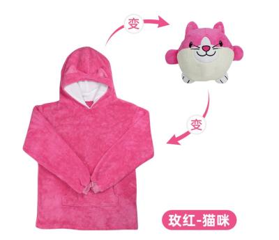 China Unisex Plush Unicorn Hooded Bathrobe Warm Soft Animal Living Room Home Hotel Kids Face Hooded Long Robe for sale