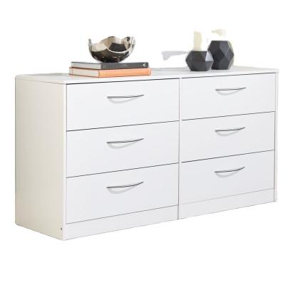 China Wooded chest of 6 drawers (height) adjustable white color, large storage space wooden sideboard for sale