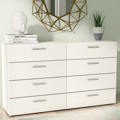 China White modern chest assembled double drawer dresser drawer double used for living room for sale