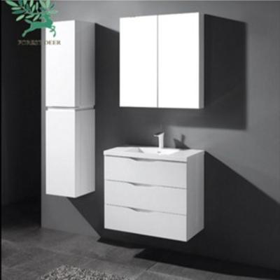 China 2021 eco-friendly new design hotel bathroom vanity bathroom cabinet with mirror for sale