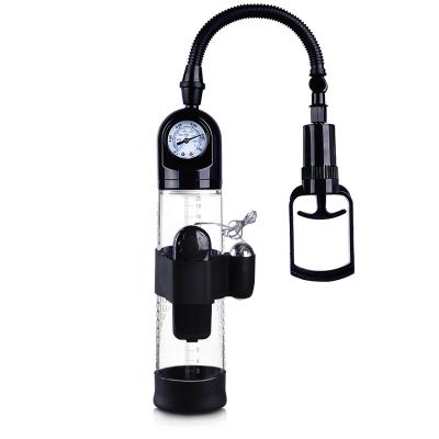 China Penis Enlargement Pressure Gauge Vacuum Mens Penis Pump Enlarge Training Equipment Penis Pump Operators Toys Penis Pump for sale